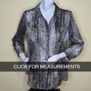 3/$10💲ROZ & ALI Metallic Snakeskin Blouse